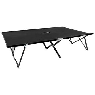 vidaXL Vidaxl - Tumbona Doble Plegable Acero Negra