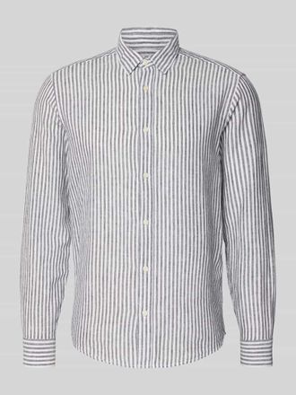 Only & Sons Regular Fit Freizeithemd aus Leinen-Baumwoll-Mix Modell CAIDEN in Marine, Gr&ouml;&szlig;e XXL