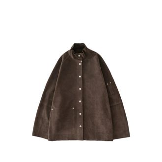 STUDIO NICHOLSON Dash Raglan Sleeve Suede Jacket