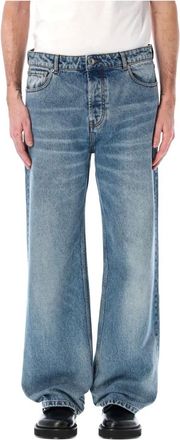 Ami Large Fit Five-Pocket Jeans - Heren - Jeans - Blauw - Maat: W32 Katoen