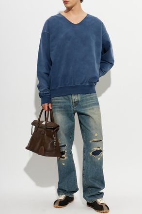 Maison Margiela Jeans With Vintage Effect, Mens, Blue