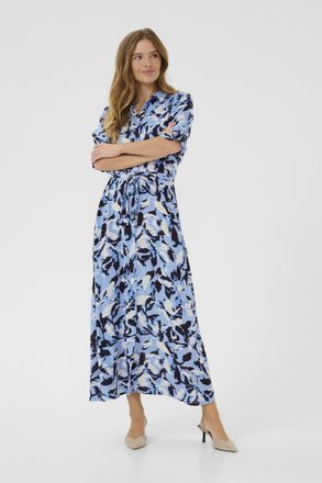 Kaffe Jurk Regular fit Blue Flower Print blue multi