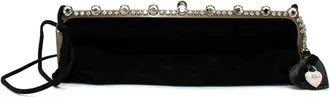 Miu Miu Crystal Embellished Black Satin Shoulder Bag