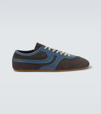 Dries Van Noten Leather-trimmed suede sneakers