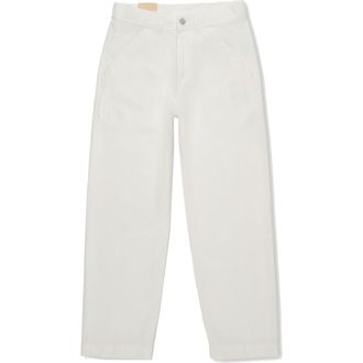 Fortela Areat Cotton Twill Trousers in White at Nordstrom, Size 33 Eu