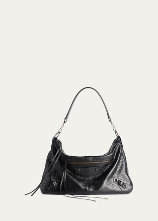 Balenciaga Mens Le City Moto Medium Leather Crossbody/Shoulder Bag