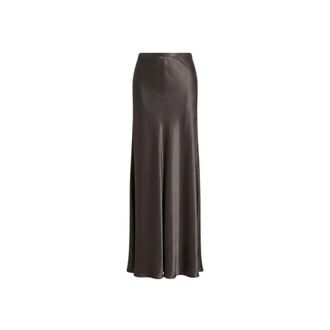 Alberta Ferretti Shiny satin skirt - female - Alberta Ferretti - Maxi Skirts - Gray - XS - Skirts