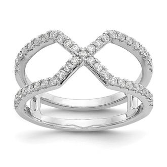 Diamond2Deal 14k White Gold Lab Grown Diamond Wedding Band Ring 1/2Ct Clarity- VS Color- D-E
