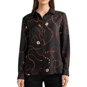 LilySilk Louisville Print Silk Shirt at Nordstrom, Size X-Small