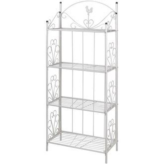 vidaXL Estante De Planta Cuadrada Blanca Vidaxl