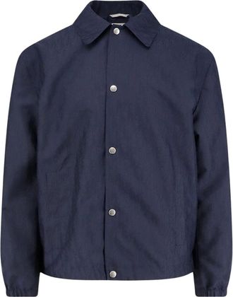 Dior Jassen, Heren, Blauw, L, Leer, Oblique Coach Jacket