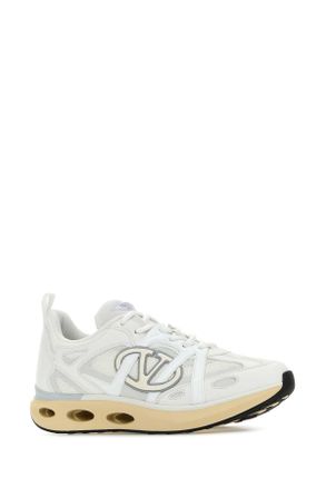Valentino Garavani VLOGO Leather and Mesh Sneaker - White