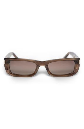 Mani&egrave;re De Voir Milan Curved-Frame Sunglasses in Brown at Nordstrom