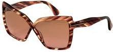 Tom Ford Fiore Brown Gradient Butterfly Ladies Sunglasses FT1195 54F 63