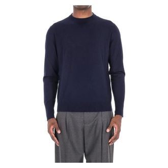 Eleventy Maglia Girocollo Lana 14 Micron - Heren - Truien - Blauw - Maat: S Wol