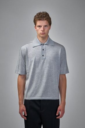 Bottega Veneta Polo Zig Zag Detail Knit