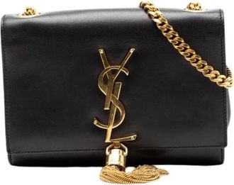 Saint Laurent Pre-owned Kate Leren Crossbody Tas - Dames - Vintage Schoudertas - Zwart - ONE Size - Leer - Vintage