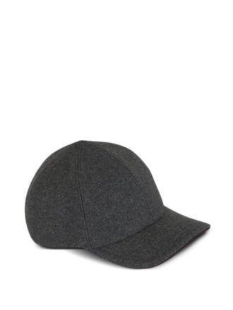 Maurizio Baldassari panelled baseball cap - men - Cashmere/Calf Leather - One Size - Grey
