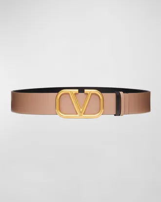 Valentino Garavani VLogo Leather Belt, 40mm