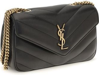 Saint Laurent Womens Black Lamb Ovis Aries Shoulder Bag
