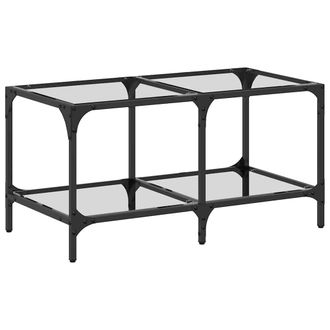 vidaXL Mesa De Centro Superficie De Vidrio Acero 78,5x40x40 Cm Vidaxl