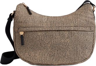 Borbonese Luna Middle Medium Textured Leather Shoulder Bag