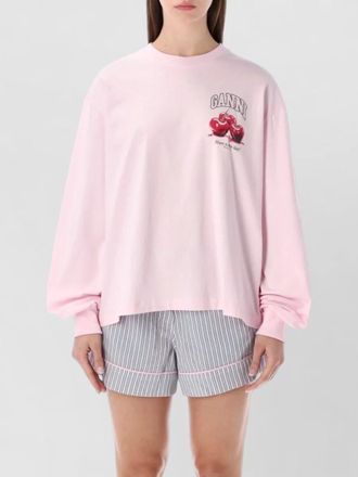 Ganni long sleeve cherry graphic t-shirt