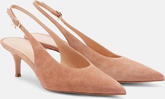 Gianvito Rossi Robbie suede slingback pumps