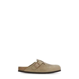 Birkenstock Mules, male, Beige, 8 UK, Leather Slippers Round Toe