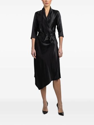 Peter Cohen tie-waist wrap dress - Zwart