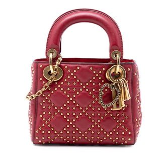 Dior Pre-owned Dior Mini Lambskin Cannage Studded Supple Lady Dior Ladies PKI7RCQ6J8R2PC51