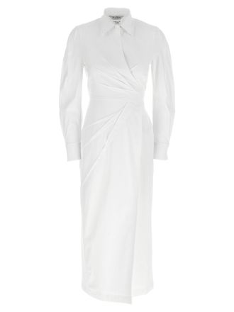 Max Mara White Cotton Long Womens Dress
