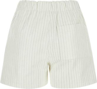 Bottega Veneta Womens Printed Leather Shorts Whitegrey