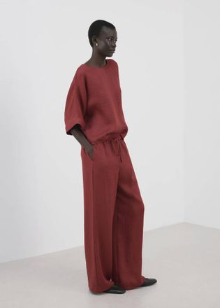 Mango Blusa manica tre quarti rosso - Donna - S - MANGO