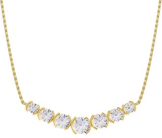 Diamond2Deal 18k Vermeil Plated Silver 2.8 Ct Round Lab Grown Diamond Pendant Necklace 18
