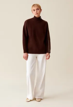 Claudie Pierlot Pull col montant zippé marron