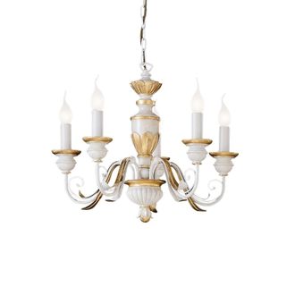 Netlighting Firenze 5 Light Chandelier Ivory Gold Finish E14