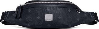 MCM Small Fursten Belt Bag in Visetos in Black at Nordstrom