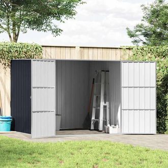 Berkfield Home Garden Shed Anthracite 195x198x159 cm Galvanised Steel in Dark Grey | Size: 195 x 198 x 159 cm
