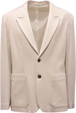 Paolo Pecora Katoenmix Jas Made in Italy - Heren - Blazers - Beige - S - Katoen - Jassen