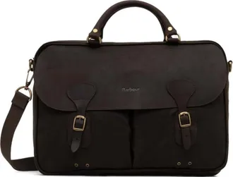 Barbour Tassen, Heren, Groen, ONE Size, Katoen, Wax Leather Briefcase