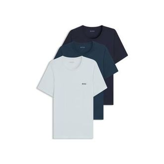 BOSS ondershirt (set van 3) wit/donkerblauw/blauw