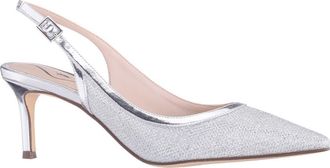 Nina Nazuri Slingback Pointed Toe Pump in Silver at Nordstrom, Size 6.5