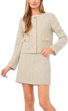 Halogen Metallic Tweed Jewel Collar Jacket in Kalamata at Nordstrom Rack, Size 16