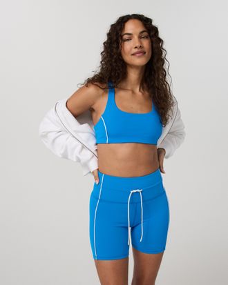 Vuori Clothing Daily Piped Bra | Regatta Blue | XS, Size Extra Small