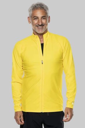 Coolibar Mens Long Sleeve Swim Jacket - UPF 50+ Sun Protection - Menorca in Bold Yellow at Nordstrom, Size Xx-Large