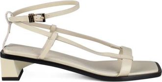 Anest Collective Linea Sandalen - Dames - Sandalen met hakken - Wit - 39 EU - Leer - Schoenen