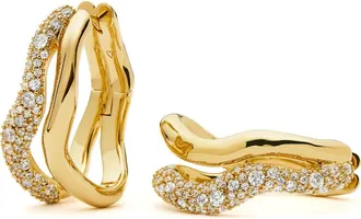 Missoma Molten Snow Cubic Zirconia Double Hoop Earrings in Gold at Nordstrom