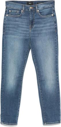7 For All Mankind Relaxed Skinny Jeans - Dames - Slim Fit Jeans - Blauw - W24 - Katoen - Jeans