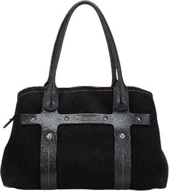 Ferragamo Pre-owned Handbags, female, Black, Size: ONE SIZE Pre-owned Suede handbags